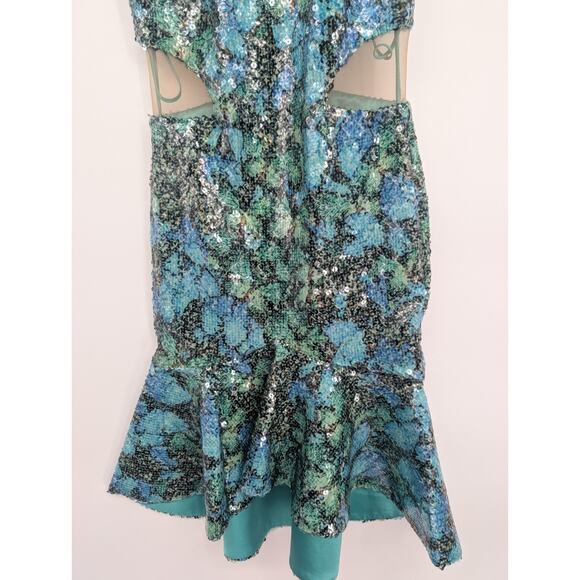 CDGNY by CD Greene Sequined Butterfly Mini Dress Size 4 Green $2250 #2J416 - Picture 5 of 11